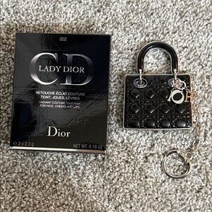 Vintage Dior Cosmetics Lady Dior Bag Charm Key Ring Palette